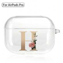 硅胶耳机盒兼容 Airpods Pro 印刷金色字母无线蓝牙耳机充电盒保护套 - AirPods Pro (Clear) - 查看 27