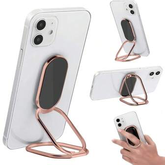Universal Phone Finger Ring Holder Kickstand Foldable Ultra-Thin Cell Phone Back Grip Stand Compatible With Iphone 15 14 13 Compatible With IPad Tablets Compatible With IPhone, Android Phone, Gift For Birthday, Family, Friends Phone Grip, Phone Accessories