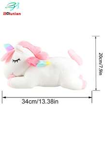 Molutian 3 种尺寸独角兽毛绒玩具独角兽填充动物枕头玩具可爱柔软粉色独角兽毛绒玩具带彩虹翅膀女孩礼物家居装饰、独角兽、填充动物、毛绒玩具 - 白色 - 查看 12