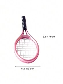 1入創意娃娃網球球拍玩具，迷你球拍，模擬網球配件，娃娃屋配件，運動器材組，節日道具禮品 - 彩色 - 查看 11