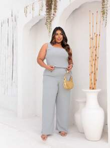 Plus Size Co-Ords - Gris - Ver 1