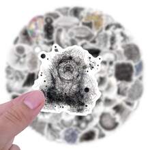 Bộ 110 miếng dán tranh vẽ nguệch ngoạc I Phần thưởng hoạt hình dễ thương cho các bữa tiệc dành cho trẻ em và thanh thiếu niên - Nhãn dán sổ lưu niệm thẩm mỹ cho chai nước, máy tính xách tay, vali - Đề can PVC chống thấm nước - Sự lựa chọn hoàn hảo cho quà tặng Halloween, Lễ tạ ơn, Giáng sinh và Phục sinh - Màu xám đen - Xem 3