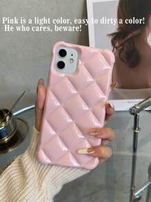 苹果菱形亮粉色防震TPU软壳适用于 16/16 Pro/16 Pro Max防水防摔防刮 - 粉色 - 查看 1