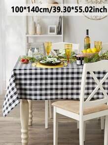 1 pieza Mantel Vintage de Cuadros, estilo moderno y sencillo, tela de poliéster antiarrugas, cubierta cuadrada decorativa para mesa de comedor, cocina, sala de estar, fiestas y picnic