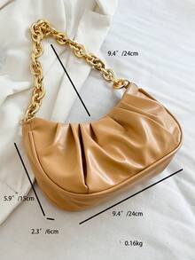 2024最新女士腋下包，時尚，高端質量，實色雲形摺紋設計，甜美風格在社交媒體上很受歡迎，適合名人、女士、情侶旅行、工作和辦公室、舞會、週末和度假，是必備的假日旅行物品，適合青少女、大學生、初學者和白領工人，非常適合辦公室、大學、工作、商業、通勤、戶外、旅行和休閒，時尚實用的女士商務休閒包，完美適合辦公室、商業和工作。 - 卡其色 - 查看 6