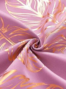 One Modern Style Polyester Feather Pattern Blackout Curtain, Feather Slowly Falling Design, Suitable For Various Room Types Such As Bedroom, Living Room, Kitchen, Dining Room, Etc., Even Can Be Used For Small Windows With Minimum Size To Make Short Curtains - Pink - View 6