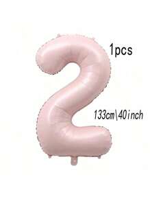 1pc 40-Inch Pink Numbered 0-9 Foil Balloon, Birthday/Anniversary/Wedding Party Decoration, Photobooth Prop