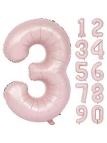 1pc 40-Inch Pink Numbered 0-9 Foil Balloon, Birthday/Anniversary/Wedding Party Decoration, Photobooth Prop