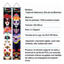 Decoración De Porche Día De Los Muertos 2 Piezas Banner , decoración hogar interior exterior, Halloween - Multicolor - Ver 3