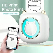 Mini Printer - Mini Thermal Printer - Mini Sticker Printer Machine - Inkless Portable Study Printer For Pocket Printer For Study,DIY,School Notes,Photo, Memo - Blue - View 6