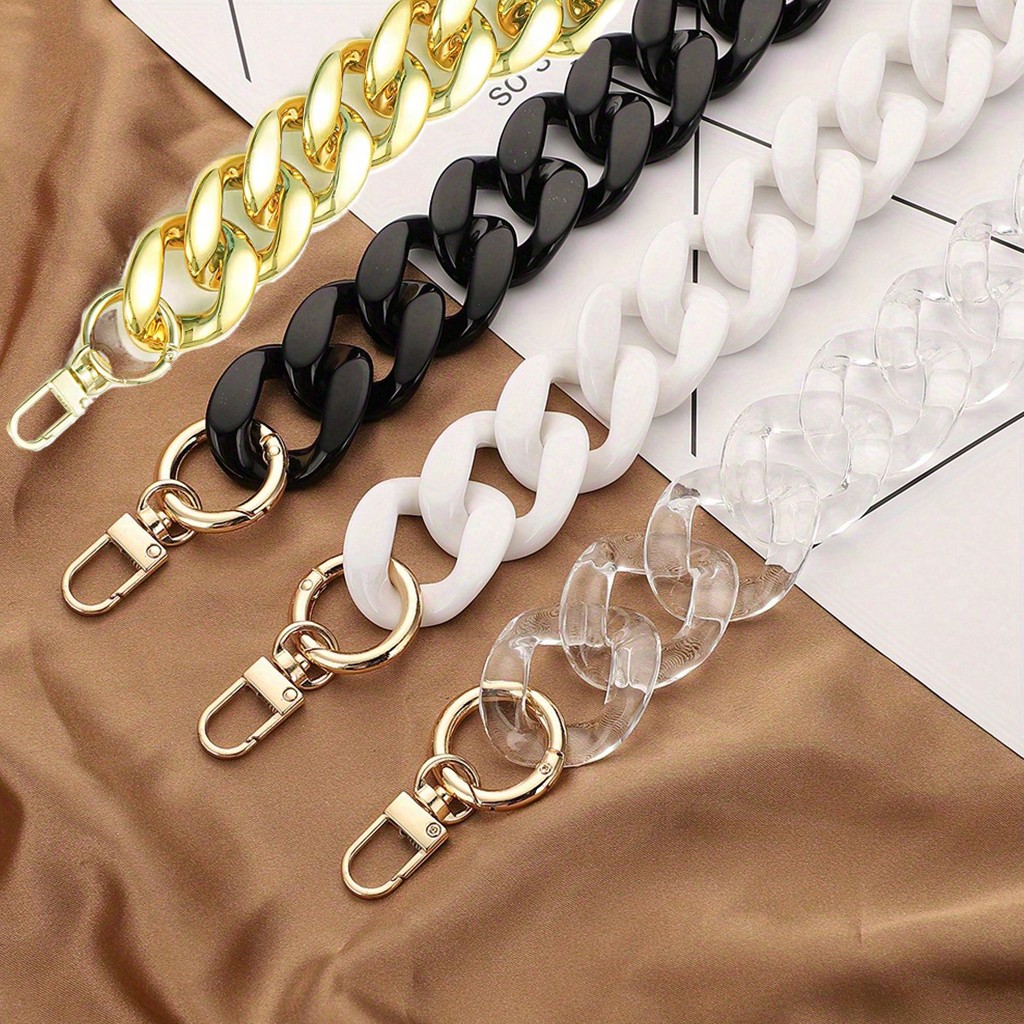 1pc Fashionable Detachable Glossy & Matte Acrylic Chain For Handbag, Wallet, Purse DIY Decor, Available In 40cm, 60cm, 80cm And 1m Lengths