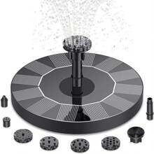 AISITIN Solar Fountain Pump 1W Solar Water Pump Floating Solar Powered Fountain Kit With 6 Nozzles - Black - View 2