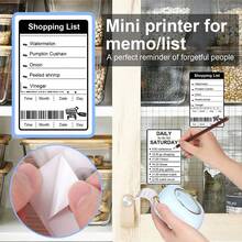 Mini Printer - Mini Thermal Printer - Mini Sticker Printer Machine - Inkless Portable Study Printer For Pocket Printer For Study,DIY,School Notes,Photo, Memo - Blue - View 10