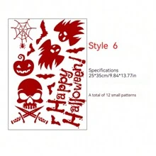 Halloween Decorative Stickers, Assorted Styles To Choose From, Window/Door Stickers, Toys, Blood Hand/Foot Prints, Scary Gag Toys Halloween Decoration - Multicolor - View 15