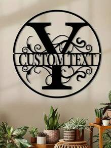 1pc Customized Iron-Made Metal Letter Sign With Personalized Name, 26 Letter Combination, Home Decor Metal Wall Art Outdoor Sign Gifts Birthday Graduation - Black - View 15