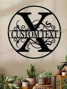 1pc Customized Iron-Made Metal Letter Sign With Personalized Name, 26 Letter Combination, Home Decor Metal Wall Art Outdoor Sign Gifts Birthday Graduation - Black - View 20