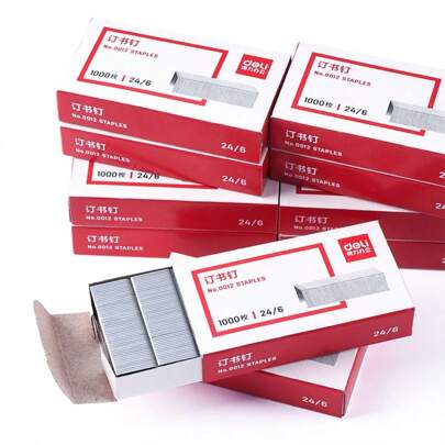 Leistungsstarke 24/6, 24/8 Heftklammern Universaltyp 12#12 Heftklammern 1 Box mit 1000/500 Stücke Heftklammerbleche, Nagellänge 6/8mm