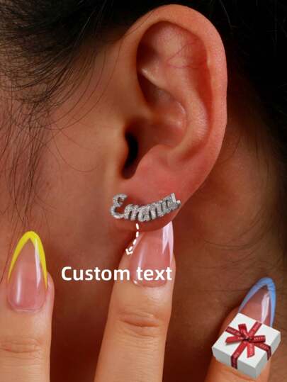 Personalized Natural Light Luxury Style Letter Earrings For Women Custom Frosted Name Earrings Stainless Steel Elegant Name Handmade Earrings Earrings Birthday Jewelry Party Gift Thanksgiving Christmas Gift For Mother Christmas Gift,Black,Silver,Gold,Stylish,Colorful,Vintage,Simple,Unisex,Casual,Cuties,Custom,Personalized,Unique,Ideal Gifts For Him,Ideal Gifts For Her,Her,Boyfriend,Girlfriend,Dad,Mom,Family,Friends,For Anniversaries,For Birthdays,For Graduation,For Prom,For Party,Customized Fashion Word Earrings,Chic Autumn