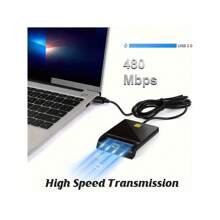 Lector de tarjetas inteligentes 2.0 con ranura para tarjeta SD y controlador de CD, lector de tarjetas inteligentes USB compatible con acceso CAC, compatible con Windows / OS / Linux, Plug & Play, compatible con tarjetas de chip inteligentes - Negro - Ver 4