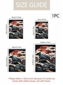 1pc Modern Art Mount Fuji Landscape Decoration Painting, Ideal For Car & Racing Posters