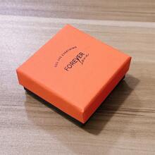 1/2/4pcs Orange Jewelry Gift Box For Ring, Earring, Necklace, Pendant - Orange - View 5