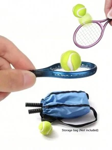 1入創意娃娃網球球拍玩具，迷你球拍，模擬網球配件，娃娃屋配件，運動器材組，節日道具禮品 - 彩色 - 查看 1