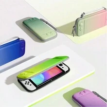 Estuche protector rígido Orzly compatible con  Switch y nueva consola  Switch OLED - Estuche portátil de viaje con bolsillos para accesorios, juegos, power bank, cargador, auriculares, cables y organizador de cables para ir a la escuela, universidad, camping y el hogar - Verde - Ver 1