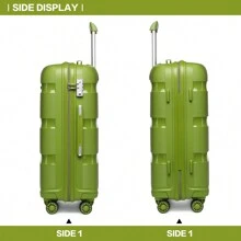 Lightweight Hard Shell Suitcase 20/24/28 Inch Or 3 Piece Set With Spinner Wheels TSA Lock Cabin Carry On Check In Travel Trolley For Holiday - Green - View 5