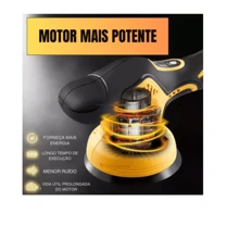 Lixadeira Politriz 600W Recarregal Multifunções Marmorato Automotivo De Carro e Parede B-TEK BT-Dz43 - Amarelo - Visão 2