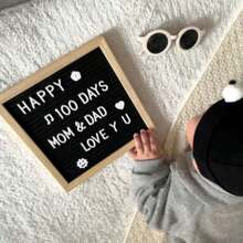 1pc Letter Board, 8 X 8 Inch Felt Letter Board With Letters Numbers & Symbols, Sign Board With Changeable Letters, Changeable Wooden Message Board Sign, Wood Frame, Wall Mount, Free Standing, Messages Announcement Sign - Multicolor - View 3