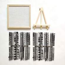 1pc Letter Board, 8 X 8 Inch Felt Letter Board With Letters Numbers & Symbols, Sign Board With Changeable Letters, Changeable Wooden Message Board Sign, Wood Frame, Wall Mount, Free Standing, Messages Announcement Sign - Multicolor - View 8