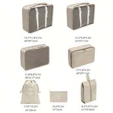 7-teiliges Polyester Reise-Aufbewahrungstascheset, minimalistischer Slogan-Grafik Gepäckpackorganisator für Reisezubehör, Herbstdekor für Zuhause, Reiseaufbewahrungstasche, Makeup-Tasche, Kosmetiktasche, Reise-Organizer, Makeup-Organizer mit großem Fassungsvermögen, Makeup-Koffer, für Lippenstifte, Pinsel, Hautpflege, Handy, Münzen, Kleinteile, für Zuhause, Geschenke, Urlaub und Feste wie Halloween, Weihnachten, multifunktional, Boho-Vibes