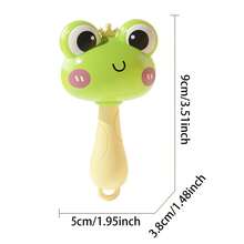 1pc Mini Baby Cartoon Rattle, Fun Rattle Shaker Toy For Infants 18+ Months, Cute Frog & Duck Design Rattle Drum, Infant Grasp Training Soothing Toy, Newborn Baby Birthday Gift - Multicolor - View 2