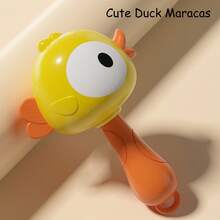 1pc Mini Baby Cartoon Rattle, Fun Rattle Shaker Toy For Infants 18+ Months, Cute Frog & Duck Design Rattle Drum, Infant Grasp Training Soothing Toy, Newborn Baby Birthday Gift - Multicolor - View 9