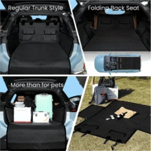 Tấm lót hàng hóa chống nước & chống trượt cho chó SUV - Thiết kế treo hàng ghế sau kèm túi làm mát - Thảm bọc ghế bảo vệ bền bỉ - màu đen - Xem 3