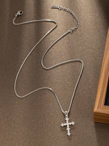 1 Pc New Style Personalized Fashion Women's Cross Pendant Necklace Stainless Steel Daily Versatile Dating Party