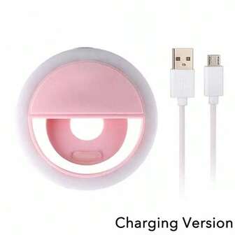 LED Ring Light With USB Phone Charger, Selfie Light, Compatible With IPhone