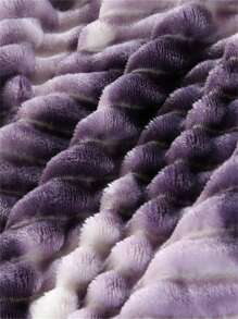 1 件大号条纹毛绒毯，宽条纹镂空毛绒，牛奶毛绒，法兰绒毯，办公室午睡毯，休闲毯，沙发毯，万圣节毛绒毯，仿羊毛毯 - 紫色 - 查看 7