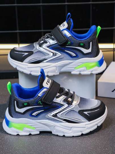 Kids Running Sneakers, Printed Splash Decor Sports Shoes For Boys And Girls