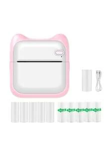 Mini Sticker Printer,Portable Thermal Printer, Sticker Maker Inkless Pocket Printer Bluetooth Photo Printer For Learning Assistance, Study Notes, Journal, DIY - Pink - View 10