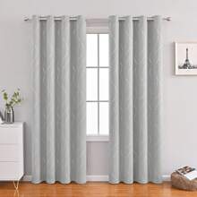 One Piece Of Modern Style Polyester Blackout Curtain With Meteor Pattern Suitable For Various Rooms In Household, Such As Bedrooms, Living Rooms, Kitchens, And Dining Rooms; The Minimum Size Can Be Used As A Short Curtain For Small Windows. - Light Grey - View 4