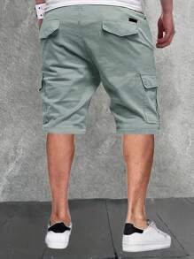 Cargo Shorts Design Classico Da Uomo, Short Casual Multitasca Con Coulisse In Vita, Adatto Per L'uso Esterno In Estate