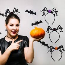 1pc Halloween Mũ đội đầu Nhện đơn Dây buộc tóc Nhện Mũ đội đầu Nhện Dây buộc tóc Trang trí Đạo cụ Halloween Mô phỏng Nhện Dây buộc tóc Nhện đen Dây buộc tóc Nhện đỏ Bí ngô - Nhiều màu - Xem 2
