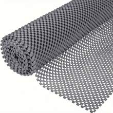 1pc Rubber Shelf Liner Non-Slip Mat, Area Carpet Pad, Anti-Slip Clamp Mat, Waterproof Mat, PVC Drawer And Shelf Liner For Home, Office, Car, RV, Kitchen Drawers, Cabinets, And Storage, Kitchen Accessories - Grey - View 1