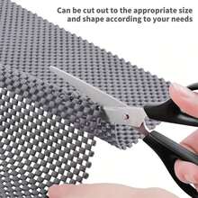 1pc Rubber Shelf Liner Non-Slip Mat, Area Carpet Pad, Anti-Slip Clamp Mat, Waterproof Mat, PVC Drawer And Shelf Liner For Home, Office, Car, RV, Kitchen Drawers, Cabinets, And Storage, Kitchen Accessories - Grey - View 4