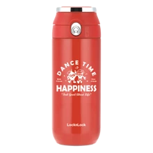 LocknLock 不锈钢真空隔热玻璃杯，带拉环盖，设计成汽水罐形状