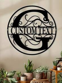 1pc Customized Iron-Made Metal Letter Sign With Personalized Name, 26 Letter Combination, Home Decor Metal Wall Art Outdoor Sign Gifts Birthday Graduation - Black - View 16