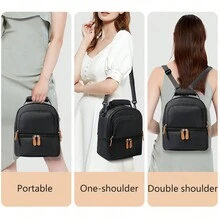 午餐袋，便攜式防漏保溫飯盒袋，可重複使用大容量保溫午餐袋，適用於學校，班級，大學，辦公室，露營和野餐，學校用品，廚房組織和存儲，廚房配件 - 黑色 - 查看 8