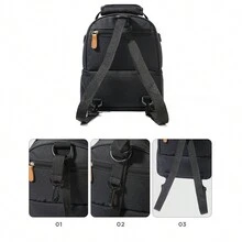 午餐袋，便攜式防漏保溫飯盒袋，可重複使用大容量保溫午餐袋，適用於學校，班級，大學，辦公室，露營和野餐，學校用品，廚房組織和存儲，廚房配件 - 黑色 - 查看 7