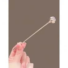 1pc Crystal Lotus Flower Hair Pin, Elegant Chinese Style Modern Simple Design Hair Accessory - Gold Pendant - View 4